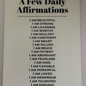 A Few Daily Affirmations Inspirational Wood Wall Decor / NEW